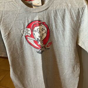 Nike Baseball Gray Short Sleeve Tee with Retro Graphic